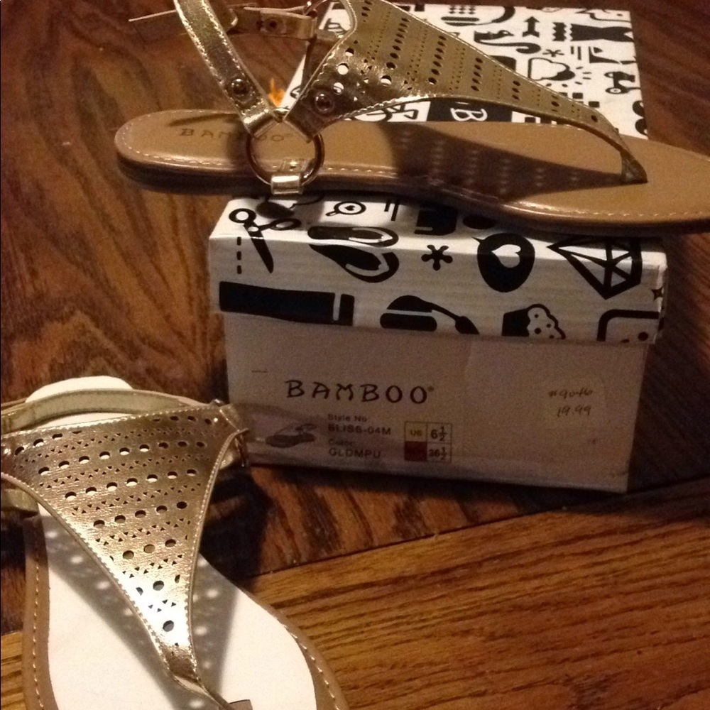 Bamboo Gold Sandals- New!